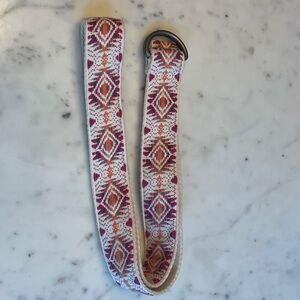 Prana Geometric Belt - Pink and Cream